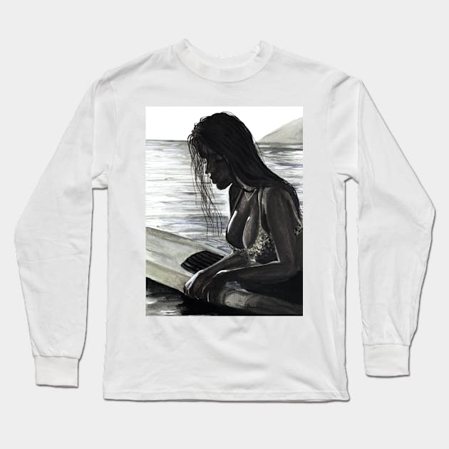 Surfer Long Sleeve T-Shirt by The artist of light in the darkness 